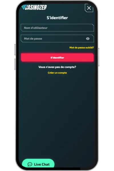 Interface de connexion – S'identifier